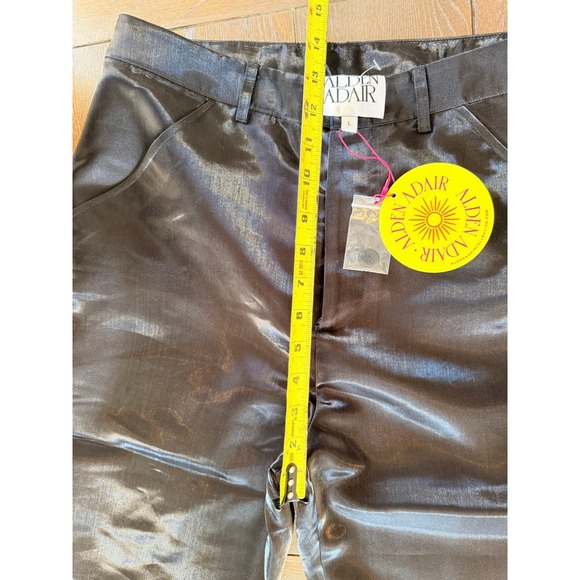 Alden Adair Metallic High Waisted Trousers Womens Large Black NWT - Picture 5 of 6
